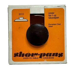 SHOW PANS *NEW* Sanko 1qt Saucepan Cover Lid #2111 Brown Porcelain Steel Japan